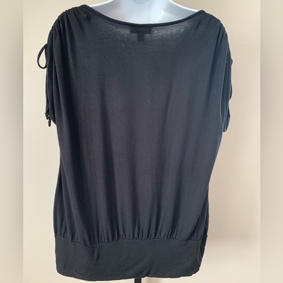 Fashion Bug Black Drape Neck Blouse - Picture 2 of 16